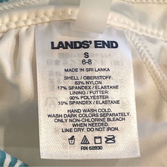 Land’s End Women’s Push-Up Triangle Banded Bikini Tropics Top • Small • NWT - Picture 5 of 5